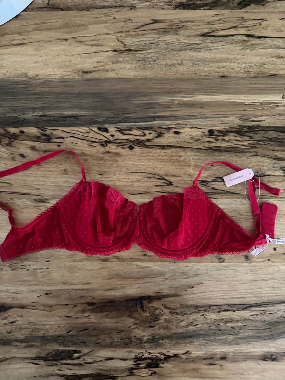 Red Lace Underwire Bra - Unbranded